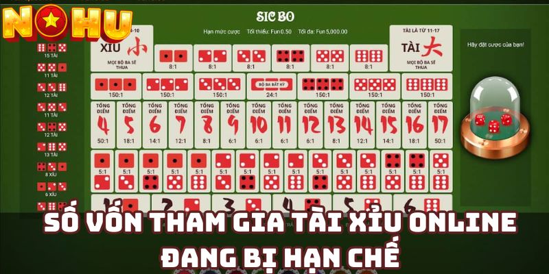 Số vốn tham gia tài xỉu online đang bị hạn chế